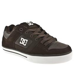 Male Pure Ii Leather Upper Dc Shoes in Dark Brown
