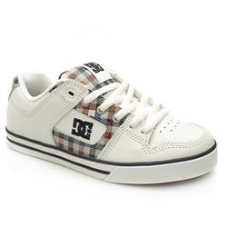 Dcshoe Co Male Pure Slim Xe Leather Upper Dc Shoes in White and Navy