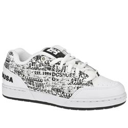 Male Shoes Clocker Se Leather Upper Dc Shoes in White and Black