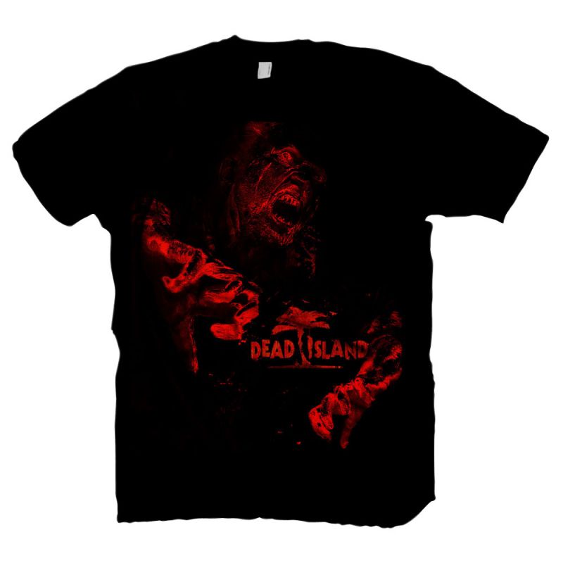 Island Red Zombie Small T-shirt Black