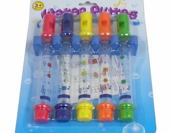 Dealer4orever Pack of 5, Bath Water Flutes (Toy for Kids To Have Bath!) Inc Music Sheets