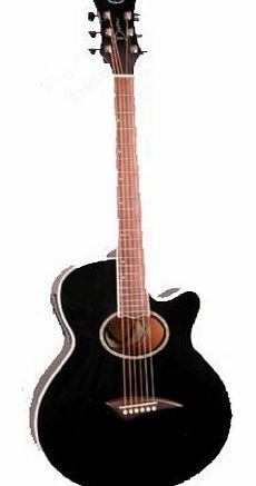 Dean Performer Mini Jumbo Acoustic-Electric Guitar - Classic Black