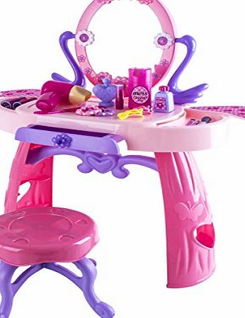 (NDPRW) deAO Girls Dressing Table Play Set with 26 Piece of Accessories