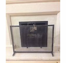DeBrett Fires Stovax Ironworks 30`` Wrought Iron Fire Screen Guard in Hand Forged Pewter Style