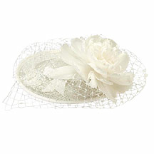 Ivory netted rose saucer hair piece