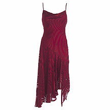 Red swirl devore dress