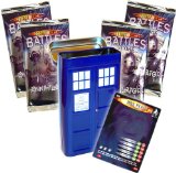 Deckboosters Doctor Who Tardis Police Box Storage Tin complete with 4 x Dr Who Annihilator Booster Packs and Rare