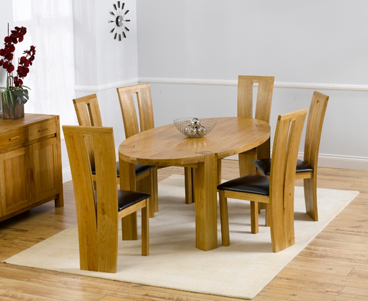 Deco Oak Oval Dining Table 200cm and 6 Astoria