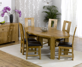 Oak Oval Dining Table 200cm and 6 Girona