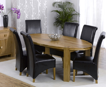 Deco Oak Oval Dining Table 200cm and 6 Palermo