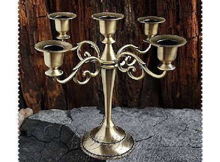 decoc Russia combined metal tin retro green bronze candelabra candle candlestick Antique Continental five five