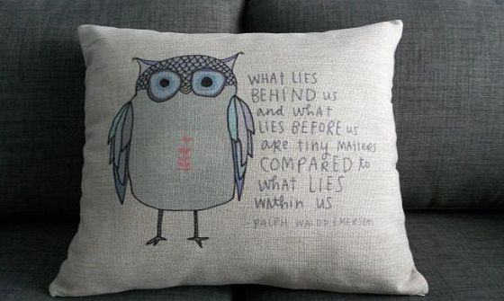 decorpillow Cotton Linen Square Throw Pillow Case Decorative Cushion Cover Pillowcase Cartoon Cute Owls and Trees 18 ``X18 ``