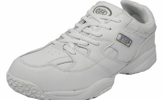 Dek Mens DEK Wide Fitting Memory Foam Leather Slip Resistant Trainers Shoes WHITE SIZE 10