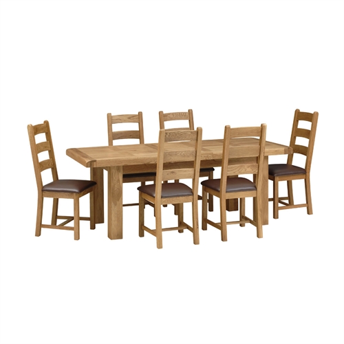 Large Extending Dining Set and 6