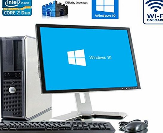 Dell Dual Core PC Bundle with Microsoft Windows 10 Home and WIFI - 17`` Monitor - New Keyboard and Mouse