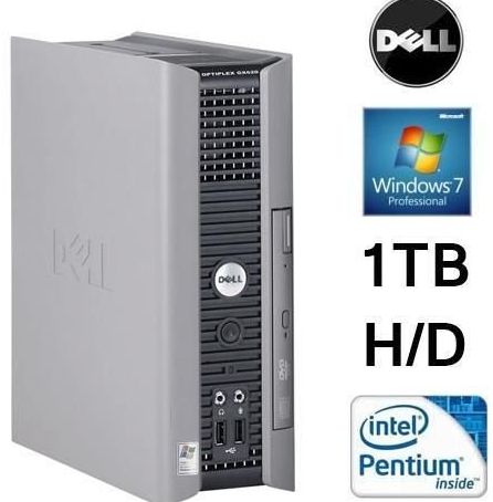 Dell ECO QUIET ULTRA SMALL DELL PC 1000GB H/D 4GB MEMORY DUAL CORE WIN7 WIFI (P4-7)