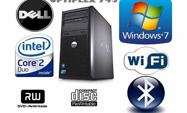 Windows 7 - Dell OptiPlex 745 Powerful Mini-Tower Computer - Intel Core 2 Duo Processor - 500GB Hard Drive - 4GB Memory (RAM) - DVD-RW - WiFi and Bluetooth Enabled - Genuine Windows 7 Disc and COA Inc