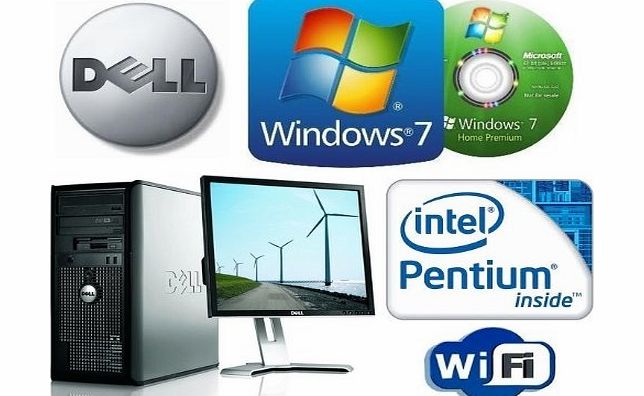 Windows 7 Pre-Installed - Dell OptiPlex Minitower - Intel Pentium Dual Core Processor - Wireless Internet - 500GB Hard Drive - 2GB Memory - 19`` Inch LCD TFT Monitor - Keyboard amp; Mouse - Supplied w