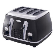 Icona Black 4 slice Toaster