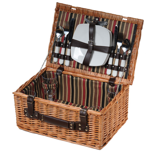 Deluxe 4 Person Willow Picnic Basket