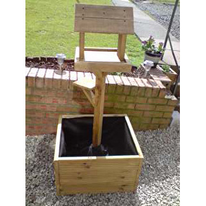 Deluxe Bird Table and Planter - Oak