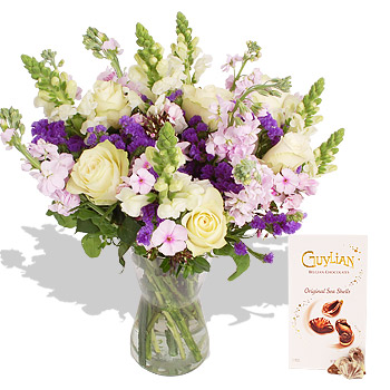 Deluxe English Garden and Chocolates - flowers