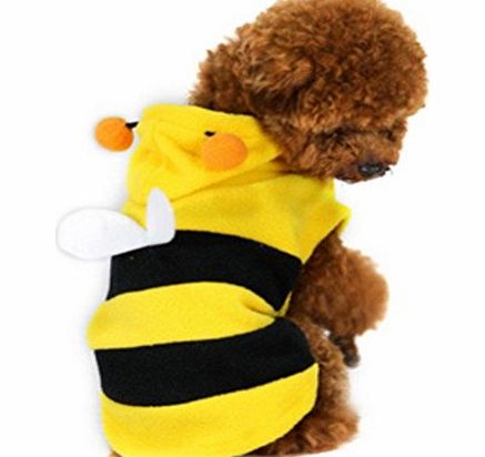 Demarkt Fashion Dog Cat Puppy Fleece Bumblebee Bee Hoodie Costume Clothes Pet Apparel Superdog Dress Up Pet Supplies Yellow and Black (XS)