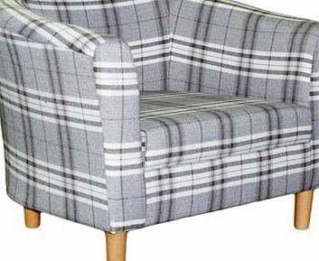 Demeyere Furniture Panama Slate Grey Chequered Tub Chair
