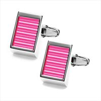 denisonboston Pink Targa Stripe Cufflinks by