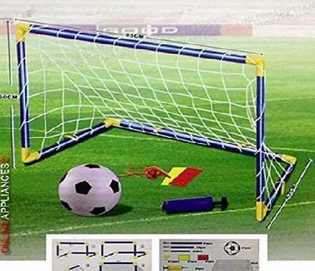 Denny International Kids/Children Foorball Goal Post Net Ball With Pump Whistle Toy Indoor/Outdoor Soccer (603 Single)