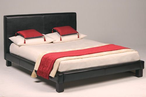 Denver Dark Brown Faux Leather Bed - 4ft 6`
