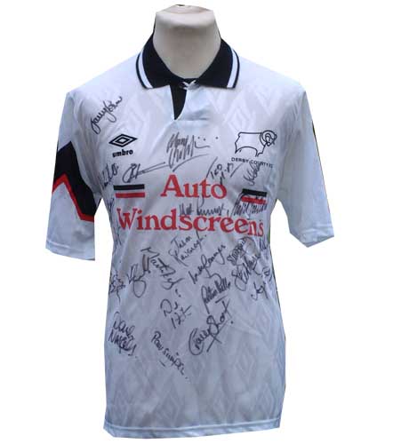 Derby County and#8211; Fully signed shirt and8211; Circa 1992