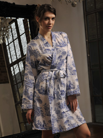 Blue toile gown