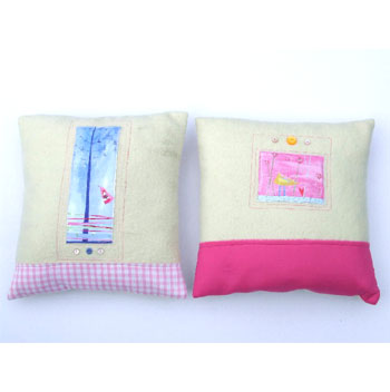 Hand Made Cushion - Pink or Blue