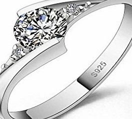 Designer Inspired Halo 1.25 Carat Simulated Diamond Ring Sterling Silver 925 (O)