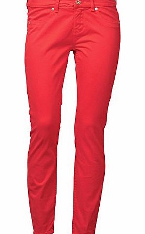 Designer ME Womens Ted Baker Moleskin Skinny Trousers Denim Red Girls Ladies (25 Size 0 UK 6 Waist 25`` (63cm))