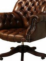 Designer Sofas4u Chesterfield Directors Leather Office Chair Antique Autumn Tan