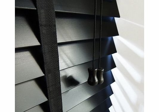 Designer Venetian Blind with Tape - Black - 50mm