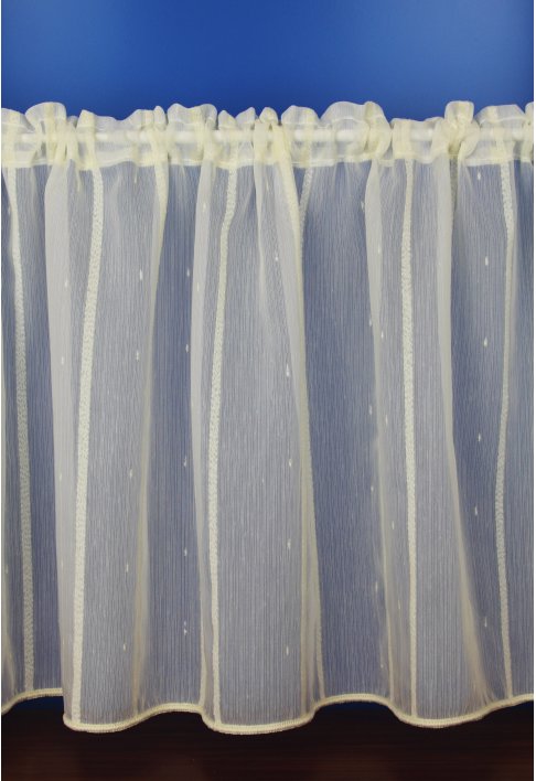 Cream Striped Voile Cafe Net Curtains