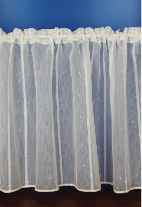 White Striped Voile Cafe Net Curtains