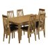 Dining Table & 6 Slat-Back Chairs Set