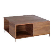 square Coffee table with storage- Walnut