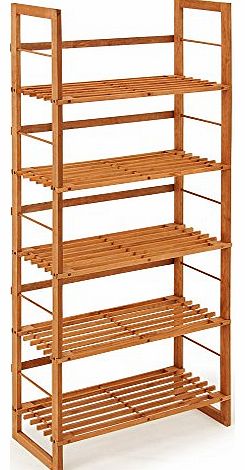 DEUBA GmbH & Co. KG. Tall Wooden Shelf with 5 shelves - Shoe shelf - Storage unit - 135cm