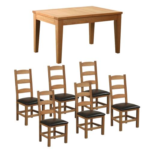 Devon Oak Dining Set (44 + 6 Traditional Chairs)