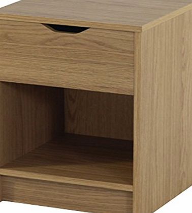 Devoted2Home Kendal Bedroom Furniture - 1 Drawer Bedside Cabinet / Table - Oak