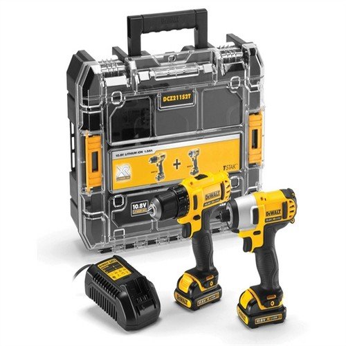 DeWalt  DCZ211S2T 10.8V Drill Driver and Impact Driver with 2 x 1.5Ah Batteries (Twin-Pack)
