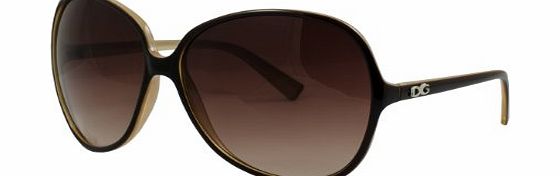 DG Eyewear DG Womens Ladies Designer Large Vintage Brown-Beige Sunglasses amp; Free Pouch DG485