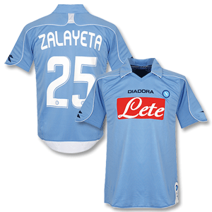 08-09 Napoli Home Shirt   Zalayeta 25