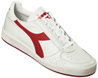 Borg Elite White/Red Leather Trainers