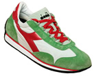 Diadora Equipe Green/Red Stonewashed Trainers